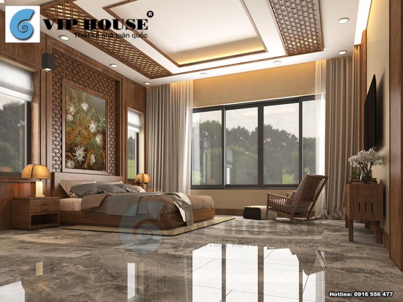 Thiết kế nội thất phòng ngủ hiện đại Á Đông tại Lạng Sơn